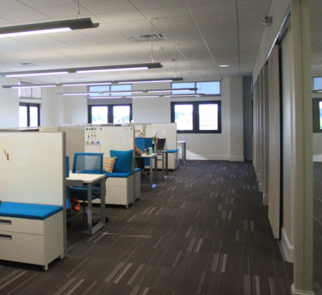 Photo of an example of a hybrid office plan.